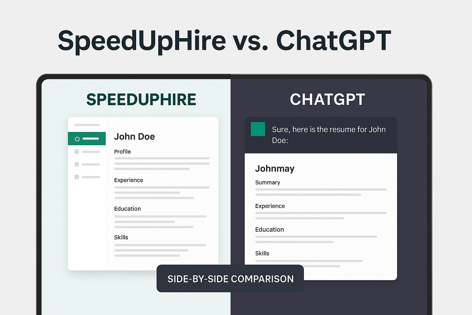 SpeedUpHire vs. ChatGPT - Which AI Builds a Better Resume?